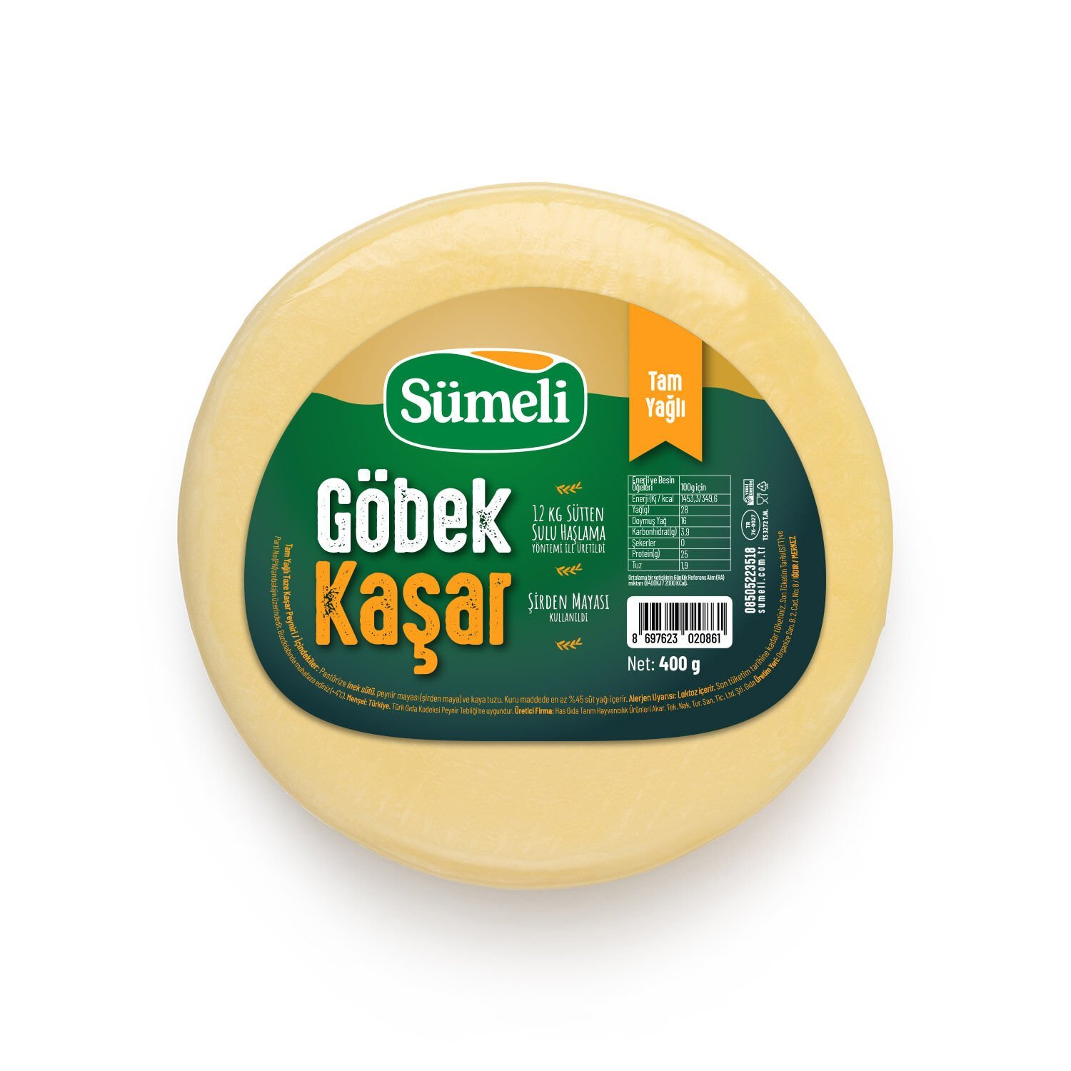 Sümeli Göbek Kaşar 400 gr